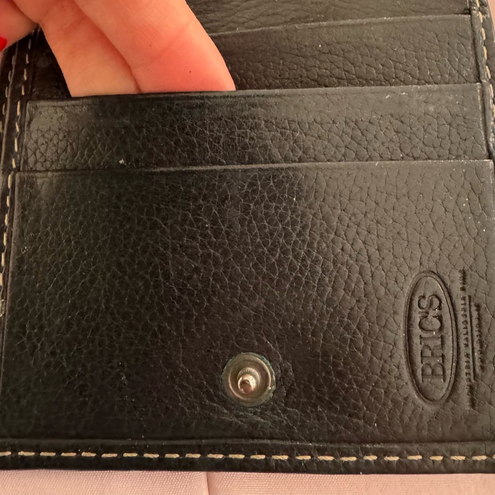 Bric's men’s Black genuine Leather bifold wallet, size 7x4 Made in Italy preppy - Picture 8 of 13